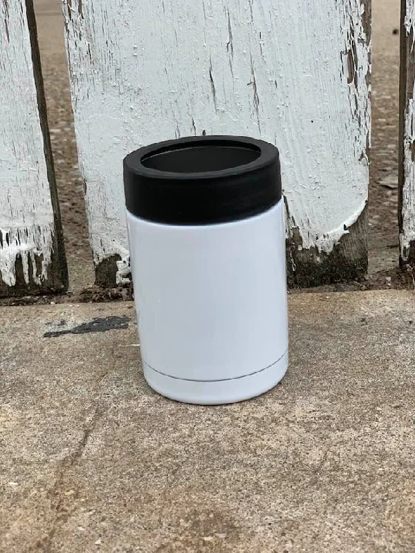 Portable Drinkware 12 oz Standard Can Coozie Sublimation Blank Beverage Holder - WHITE