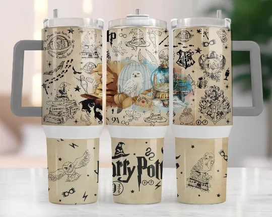 Buy More Drinkware Harry Potter 40oz Tumbler PNG, Hogwarts Alumni, Magic Wand Symbol, Wizardy Houses