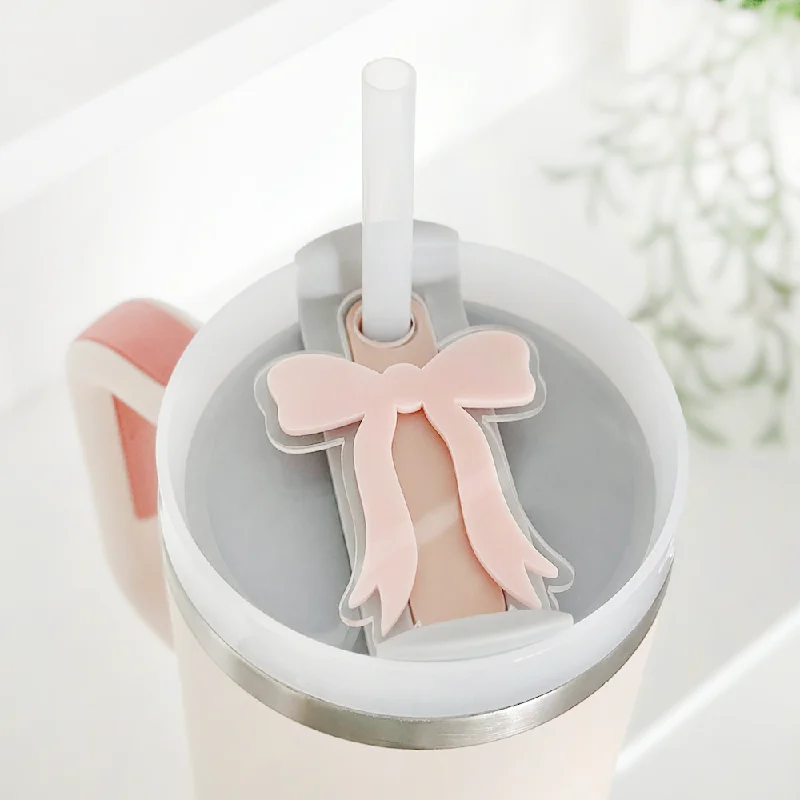 New Year Drinkware Offer Coquette Bow Tumbler Topper - Pink