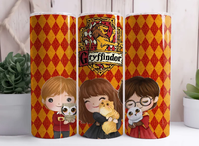 Travel Drinkware Harry Potter 20oz Tumbler PNG, Hogwarts Alumni, Magic Wand Symbol, Wizardy Houses