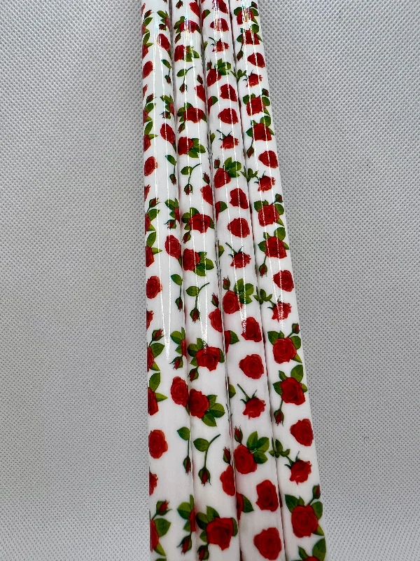 Modern Glass Drinkware White Rose Straw (40oz Tumbler)