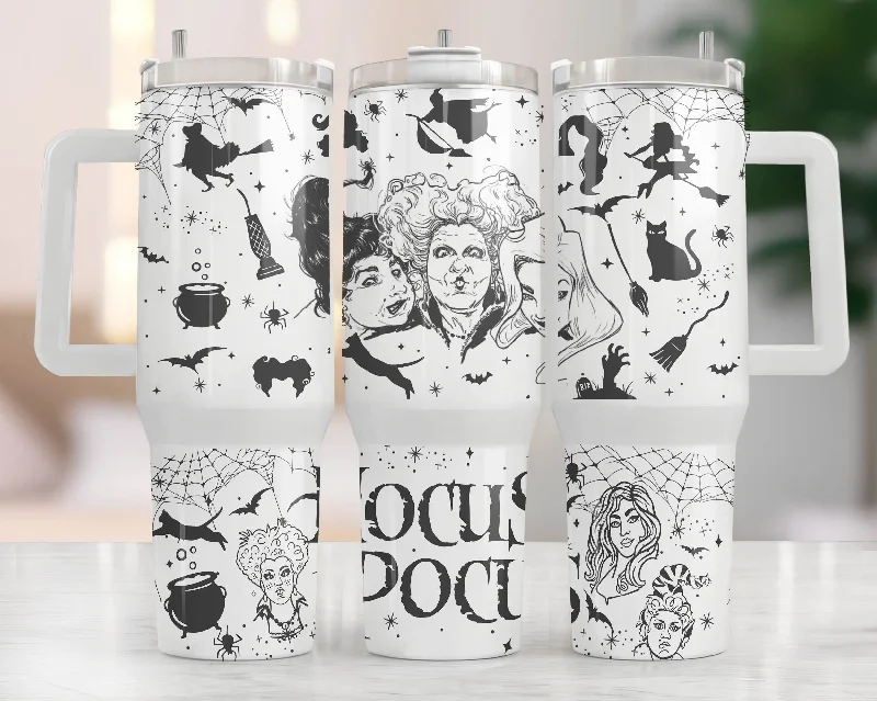 Luxury Drinkware Promotion Movies Characters 40oz Tumbler Wrap Png, Halloween Hocus Pocus 40 oz Tumbler Png, Horror 40oz Tumbler Png Sublimation Design