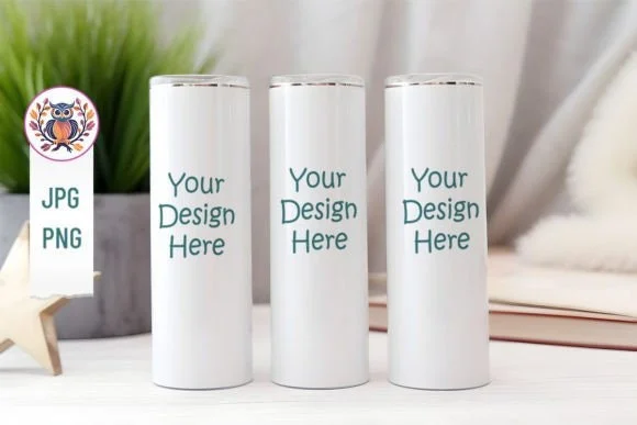 Clearance Drinkware Sale Versatile 20oz Tumbler Mockup Bundle: Full View Wrap Mockup with Transparent Background for Product Showcase