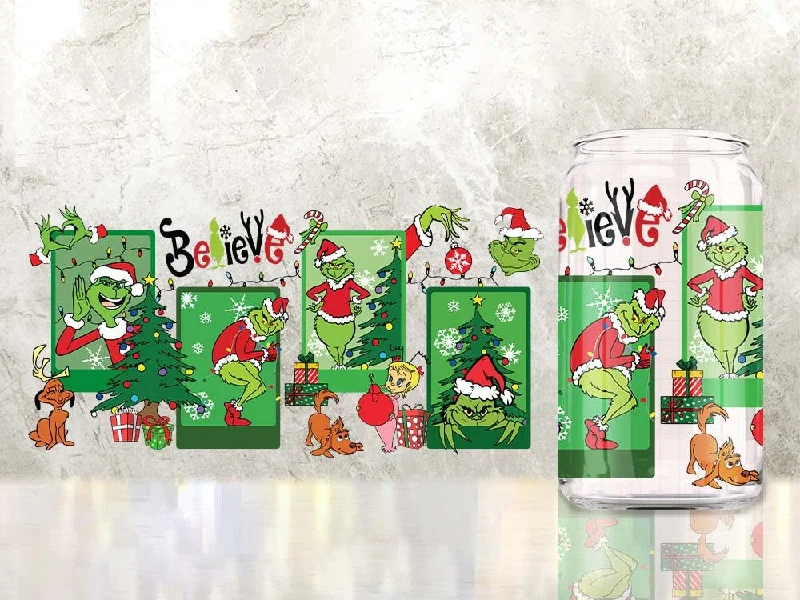Drinkware Deals Cartoon Christmas Tumbler Wrap, 16oz Can Glass Wrap, Merry Christmas Can Glass, Libbey Can Glass, Christmas Vibes, Christmas Watercolor Wrap