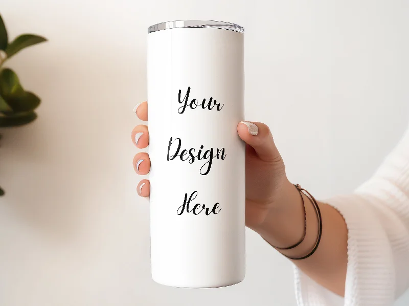 Holiday Drinkware Discount 20 Oz Tumbler Mockup  Tumbler PSD Mockup   Skinny Tumbler Mockup  Person Holding Mockup  Smart Object PSD  Tumbler Hand Mockup