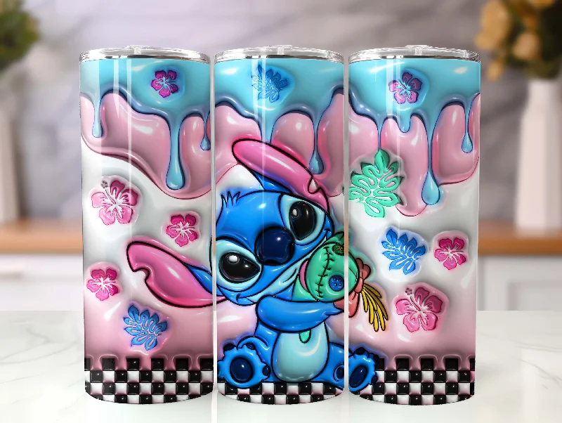 Reusable Drinkware Deals Cartoon 3D Inflated Tumbler, Inflated 3D Cartoon Tumbler Wrap,Tumbler Wrap, Full Tumbler Wrap, 20oz Skinny Tumbler, 3D Tumbler, Png Download