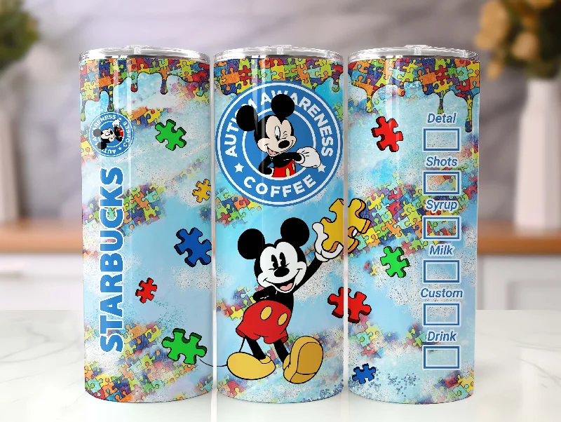 Insulated Mugs Discount Autism 20oz skinny tumbler, Cartoon Tumbler Wrap, Autism Awareness png, western tumbler png, sublimate download, Teacher Tumbler, Png