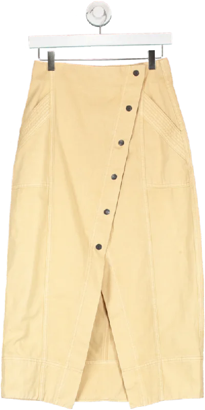 Fashion Forward Outfits Shona Joy Beige Button Front Skirt UK 8