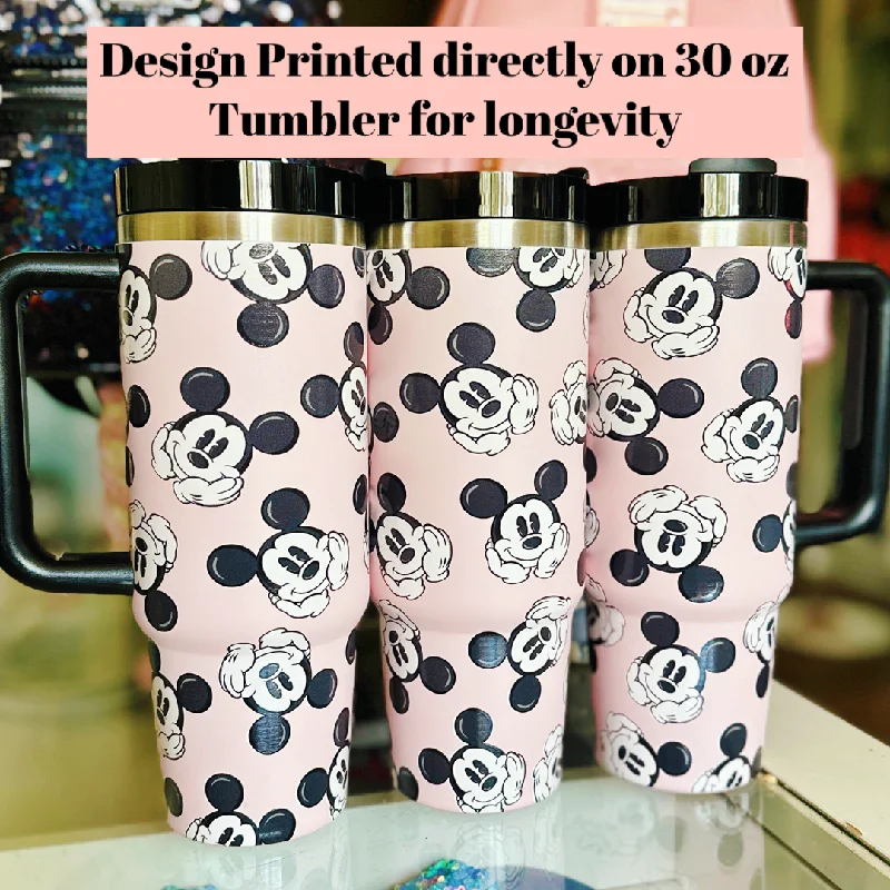 Limited-Time Drinkware Deals READY TO SHIP Mouse Faces on 30 oz Quencher Inspired Stainless Steel Tumbler
