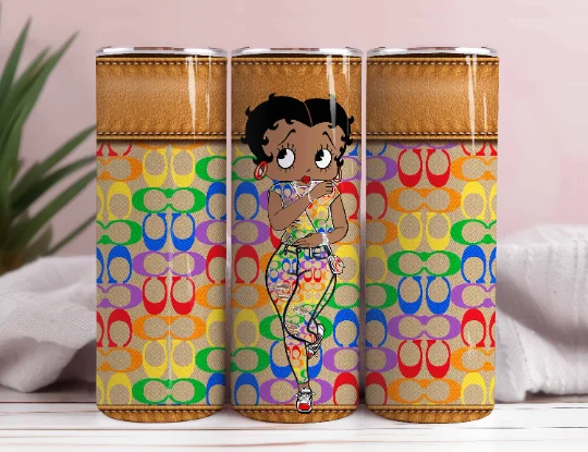 Premium Glassware Discounts Cartoon 80s Tumbler, Bags Pattern Tumbler, Betty 20oz Skinny Tumbler, Sublimation Designs, Retro 80s cartoons Tumbler Wrap 7