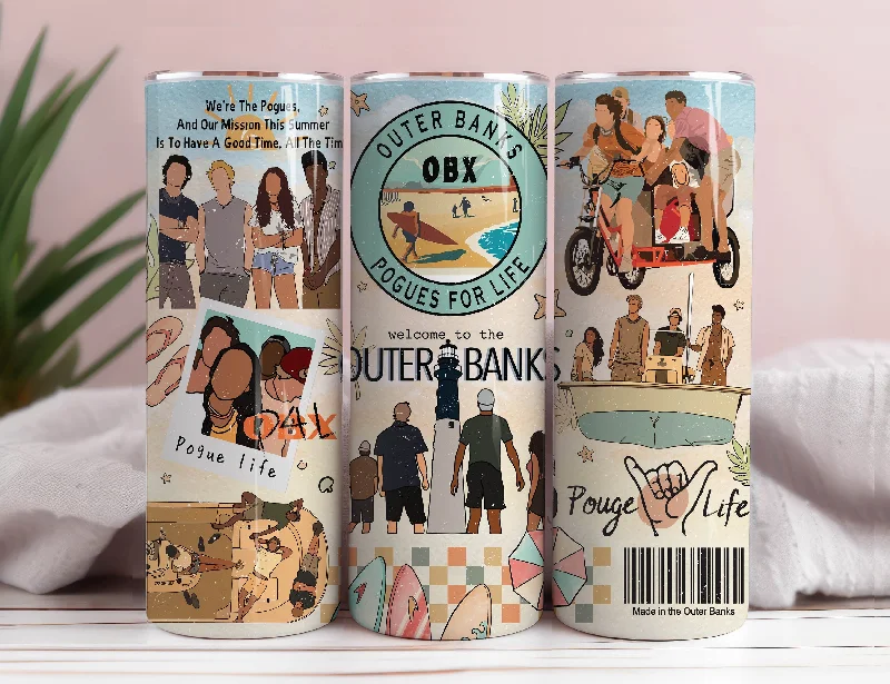 Thermal Drinkware Outer Banks Pogue Life Tumbler Wrap, Paradise On Earth Tumbler, Outer Banks Skinny Tumbler, 20oz Skinny Straight, Instant Download