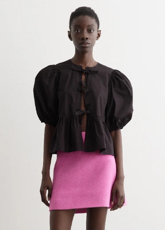 Evening Looks Cotton Poplin Peplum Blouse