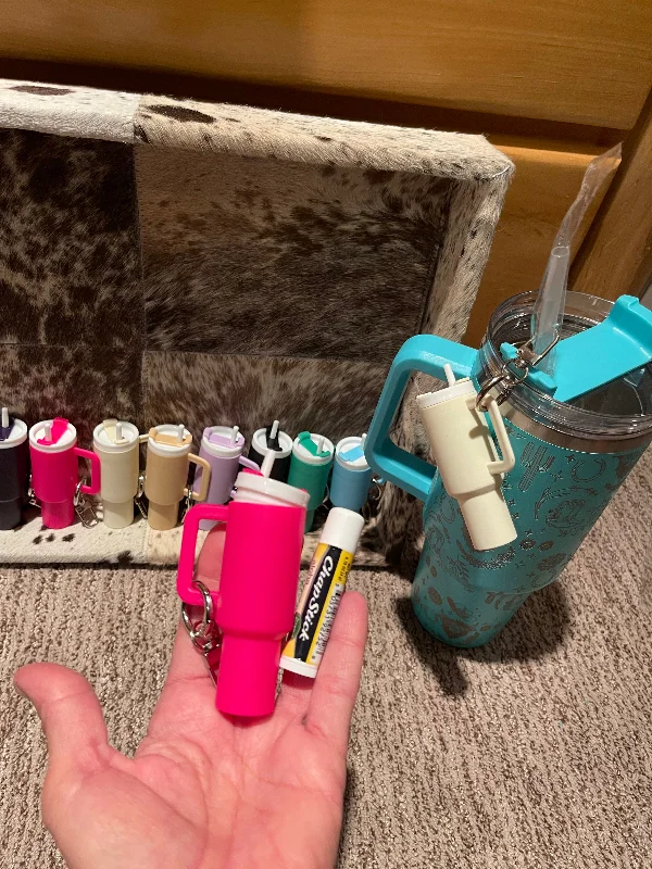 Eco-Friendly Drinkware Mini Tumbler Chapstick holder keychain