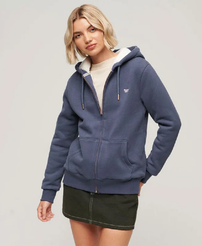 Romantic Flair Essential Borg Lined Ziphood | Mariner Navy