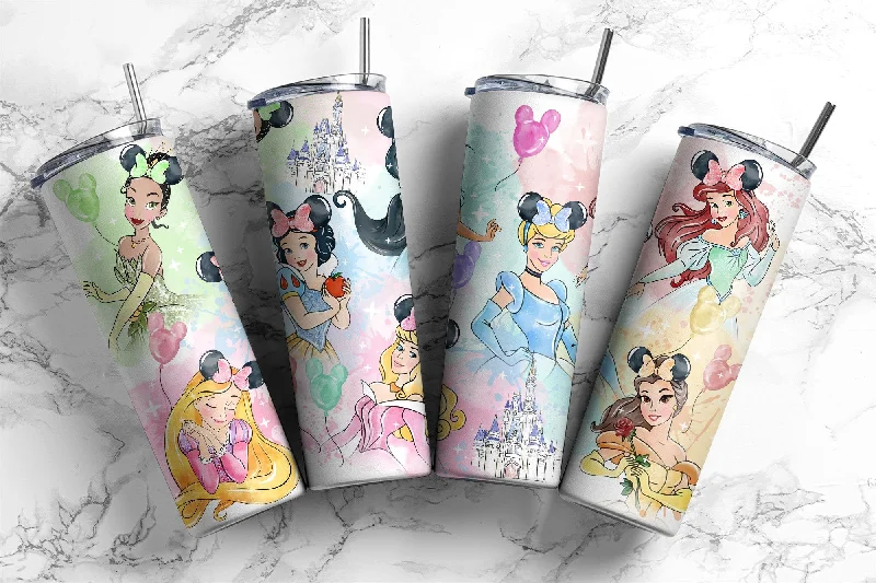 Insulated Drinkware Sale Princess Tumbler, 20oz, 16oz Fairytale Tumbler, Cartoon Tumbler Wrap, Princess 20oz,16oz, Skinny Tumbler, Princess png, Magic Tumbler Instant Download
