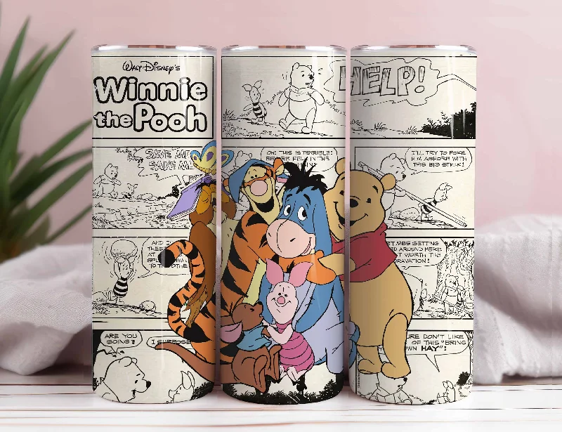 Discount Drinkware Retro Winnie Coffee Tumbler, Halloween Tumbler, 20oz Skinny Straight, Jack Tumbler Wrap, Cartoon Tumbler Wrap