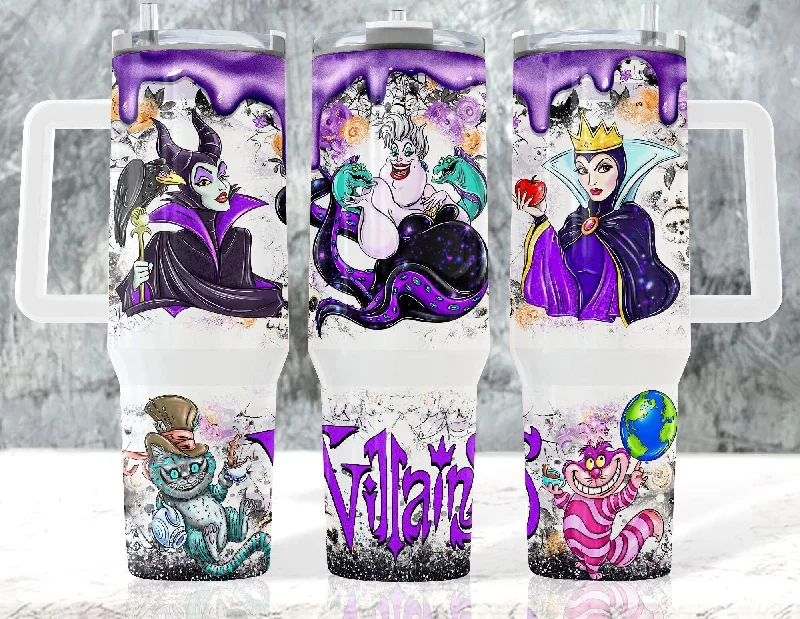 Portable Drinkware Discounts Villains Cartoon Characters 40 oz Tumbler Wrap PNG, 40oz Quencher Tumbler Sublimation, Full Tumbler Wrap Png, Tumbler Wrap, Sublimation Png
