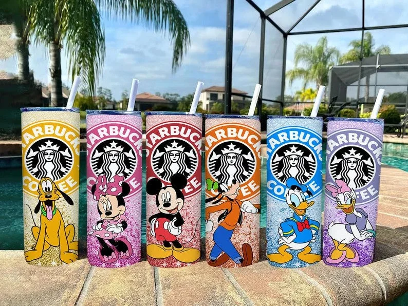 Eco-Friendly Drinkware Sale Bundle 20 oz Mickey and Friends Starbucks Tumbler Wrap, Mickey Minnie Tumbler PNG, Baby Yoda Tumbler,Pooh Coffee Tumbler Sublimation